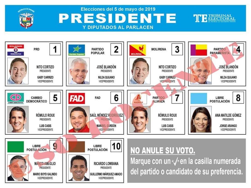 Papeleta Presidente 2019